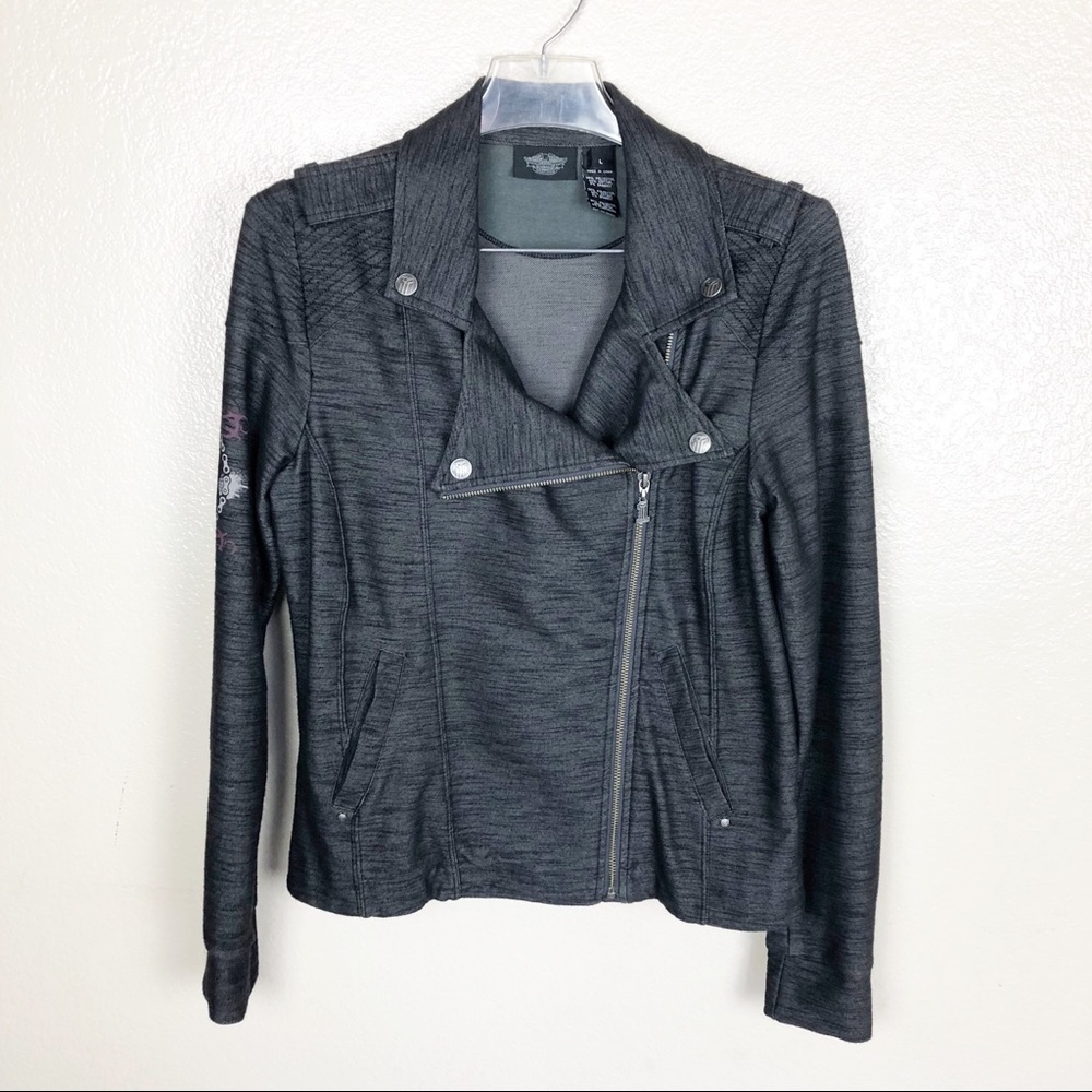 Harley Davidson Gray Motorcycle jacket Sz L